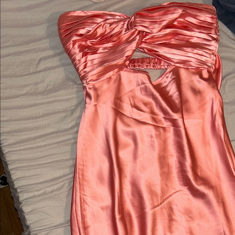 Hello Molly Strapless Dress in Coral Pink